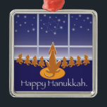 WagsToWishes_Menorah Dogs_Hanukkah Medallion Metal Ornament<br><div class="desc">Our hopeful Hanukkah hounds medallion makes a great gift for one of the  eight nights,  and will definitely put a glowing smile on the face of  any lucky recipient.</div>