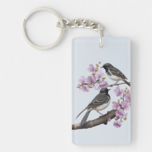 Wagtail Bird Keychain