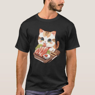 Wagyu Lover Vintage Kitten Traditional Japanese Ar T-Shirt