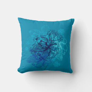 Wahine Lace Hawaiian Orchid Reversible Throw Pillow