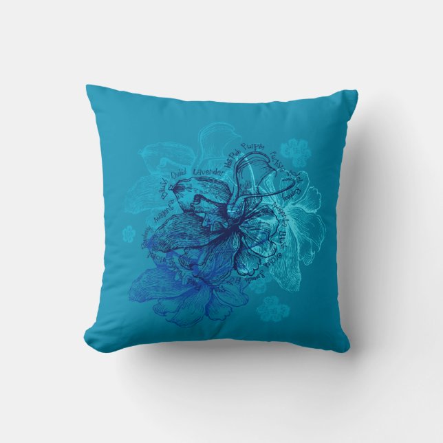 Wahine Lace Hawaiian Orchid Reversible Throw Pillow (Front)
