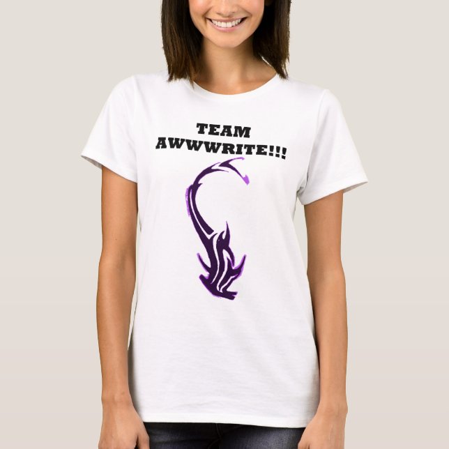 WAHINE - TEAM AWWWRITE - MANO - WHITE T-SHIRT (Front)
