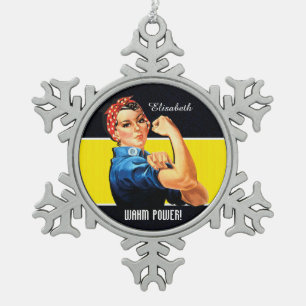 WAHM Power! - Work at Home Mom Snowflake Pewter Christmas Ornament