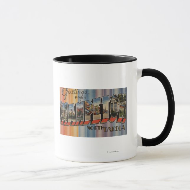 Wahpeton, North Dakota - Large Letter Scenes Mug (Right)