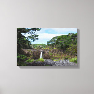 wai'ale falls in wailuku river state park canvas print