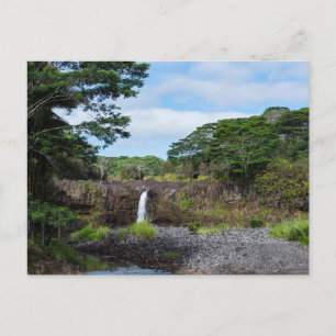 wai'ale falls in wailuku river state park postcard