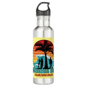 Waialua Bay Beach Hawaii Surfers 710 Ml Water Bottle