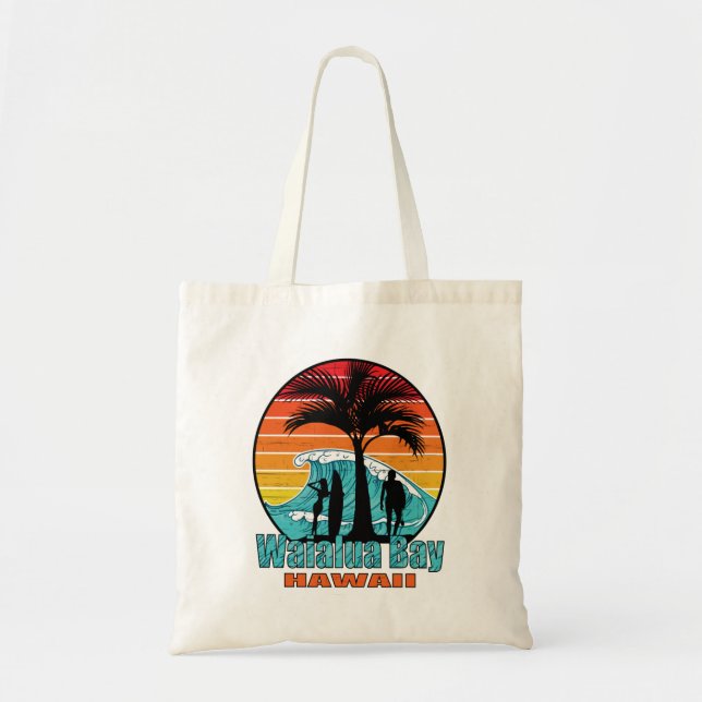 Waialua Bay Beach Hawaii Surfers Tote Bag (Front)