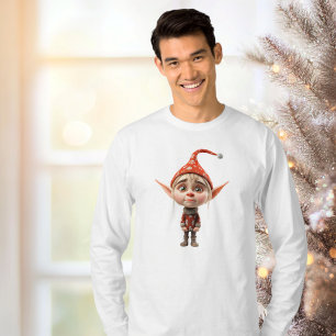 Waifish Girl Christmas Elf Men's Tee
