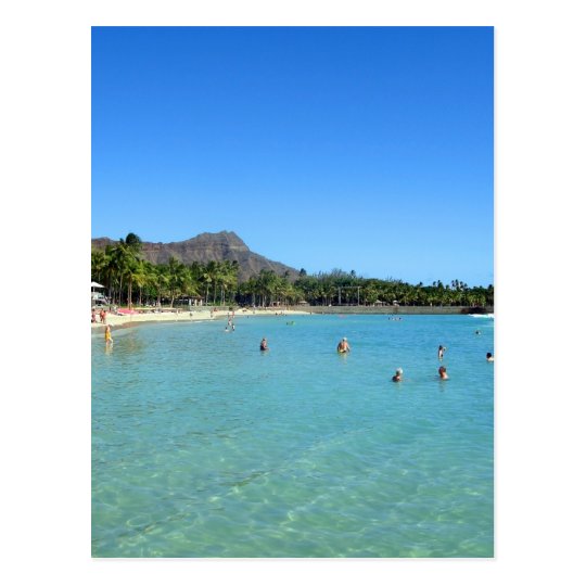 Waikiki Beach and Diamond Head Crater, Hawaii Postcard