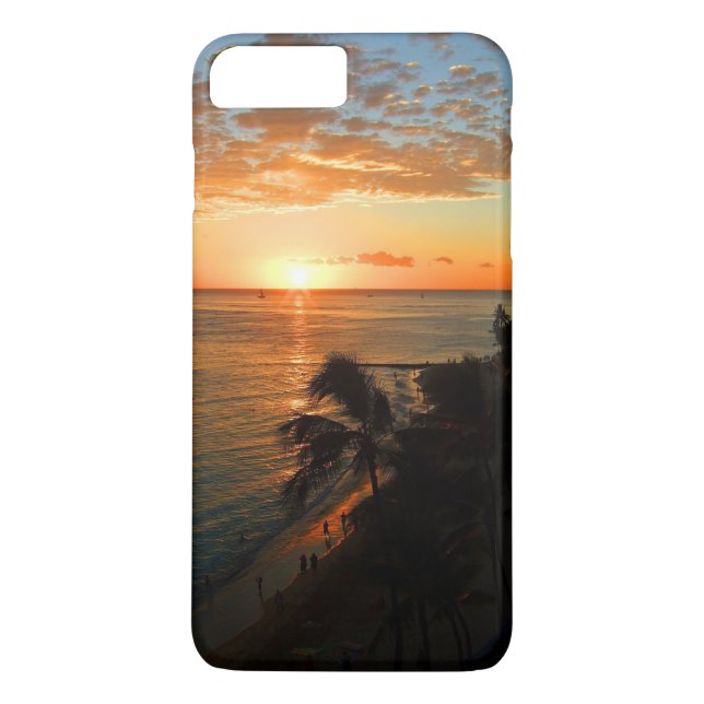 Waikiki Beach at sunset Case-Mate iPhone Case (Back)