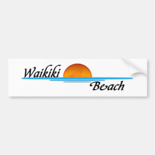 Waikiki Beach Bumper Sticker