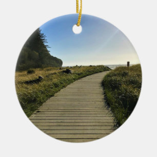 Waikiki Beach, Cape Disappointment, Washington Ceramic Ornament
