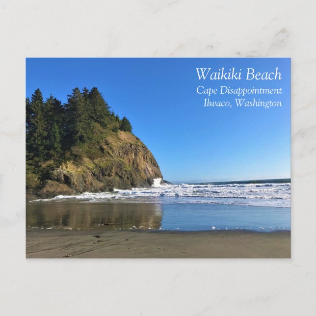 Waikiki Beach, Cape Disappointment, Washington Postcard (Front)