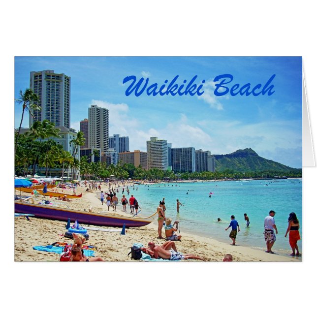 Waikiki Beach Card (Front Horizontal)