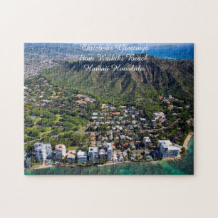 Waikiki Beach Hawaii Honolulu.  Jigsaw Puzzle