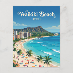 Waikiki Beach Hawaii Postcard
