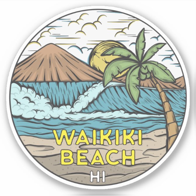 Waikiki Beach Hawaii Vintage (Front)