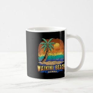Waikiki Beach Hawaii Vintage Distressed Souvenir  Coffee Mug