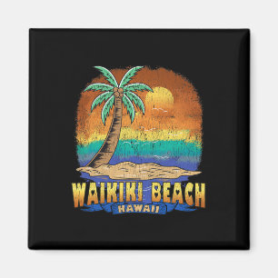 Waikiki Beach Hawaii Vintage Distressed Souvenir  Magnet