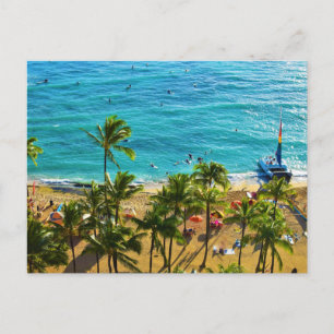 Waikiki Beach  Holiday Postcard