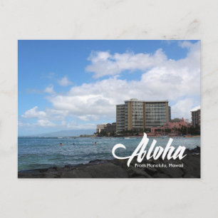 Waikiki beach Honolulu Hawaii carte postale
