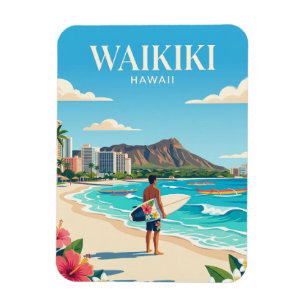 Waikiki Beach, Honolulu Hawaii Magnet