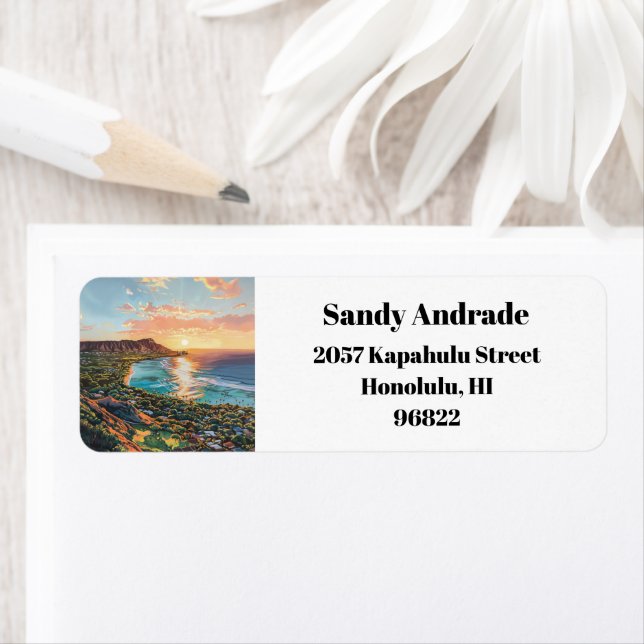 Waikiki Beach Honolulu Oahu Hawaii Return Address (Insitu)