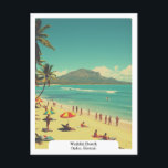 Waikiki Beach, Oahu, Hawaii Travel Vintage Postcard<br><div class="desc">Escape to the iconic shores of Waikiki Beach in Oahu, Hawaii, with this vintage postcard showcasing its golden sands, turquoise waters, and stunning views of Diamond Head. Renowned for its world-class surfing, vibrant beachfront resorts, and breathtaking sunsets, Waikiki Beach offers visitors the perfect tropical getaway. This retro-style postcard captures the...</div>