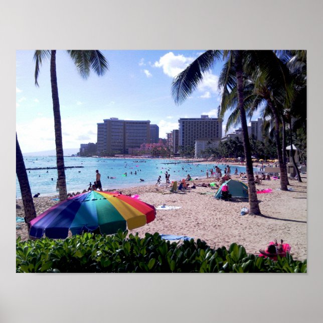 Waikiki Beach Poster Print (Front)