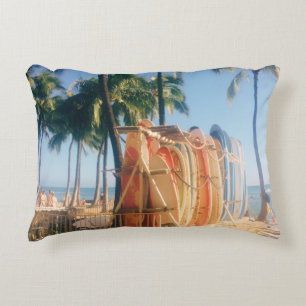 Waikiki Beach Surfboards Accent Pillow
