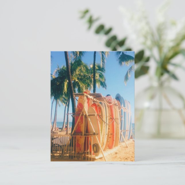 Waikiki Beach Surfboards  Holiday Postcard (Standing Front)