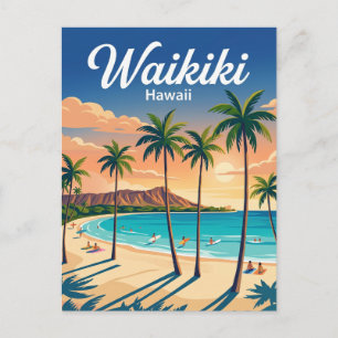 Waikiki Beach USA Postcard