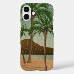 Waikiki Beach Vintage Distressed Postcard  iPhone 16 Plus Case