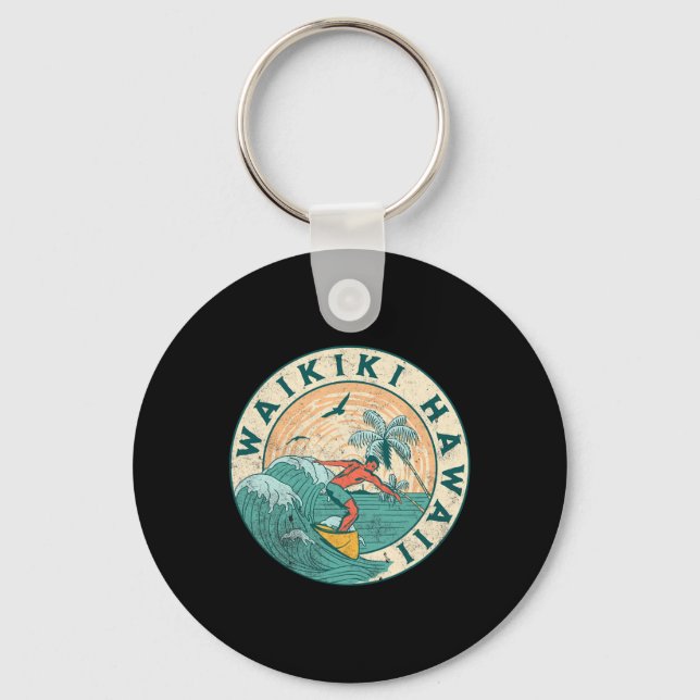 Waikiki Hawaii  Keychain (Front)