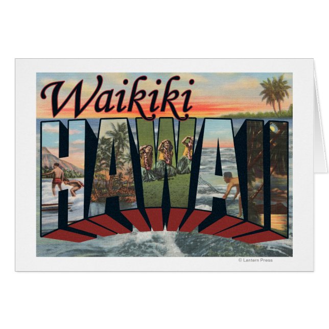 Waikiki, Hawaii - Large Letter Scenes (Front Horizontal)