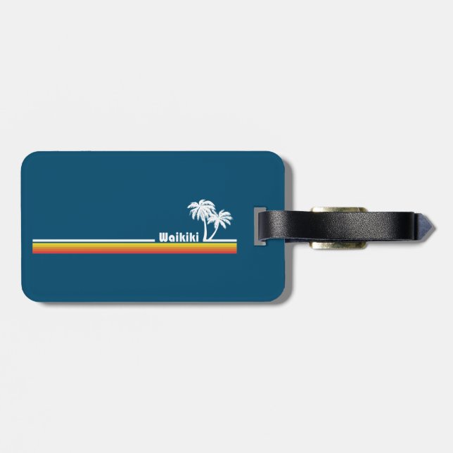 Waikiki, Hawaii Luggage Tag (Back Horizontal)