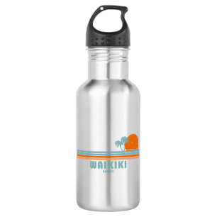 Waikiki Hawaii Sun Palm Trees 532 Ml Water Bottle