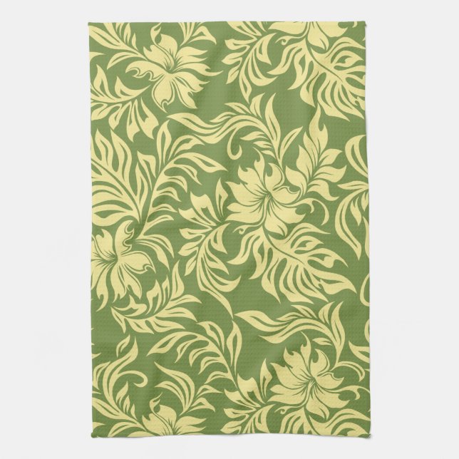 Waikiki Hibiscus Hawaiian Kitchen Towel (Vertical)