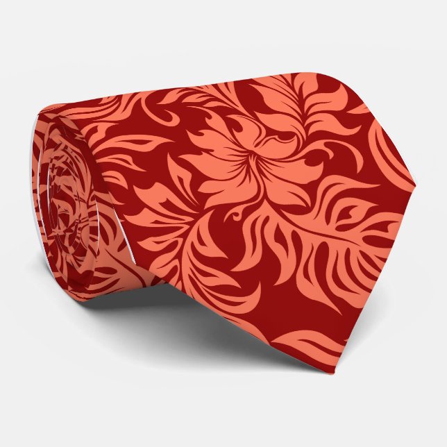Waikiki Hibiscus Hawaiian Necktie (Rolled)