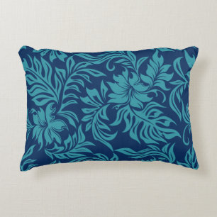 Waikiki Hibiscus Hawaiian Pareau Floral Decorative Pillow
