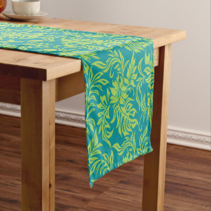 Waikiki Hibiscus Hawaiian Pareau Floral Short Table Runner