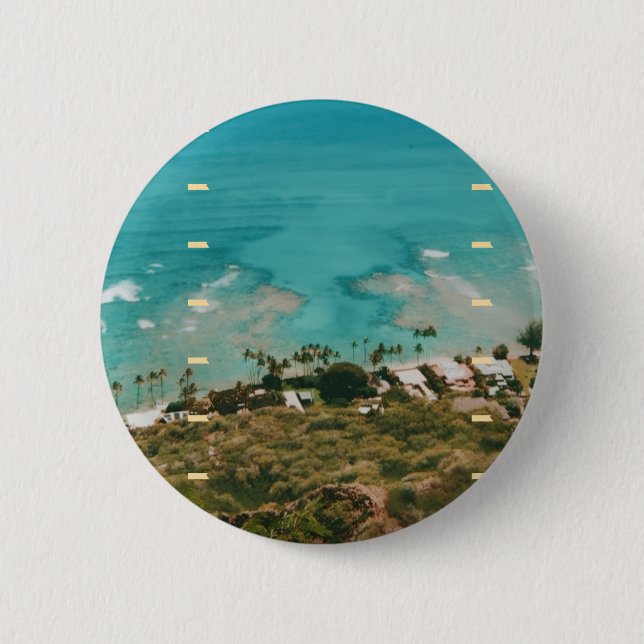 Waikiki, Honolulu, Oahu, Hawaii 2 Inch Round Button (Front)
