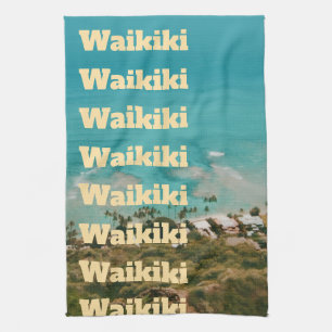 Waikiki, Honolulu, Oahu, Hawaii Kitchen Towel