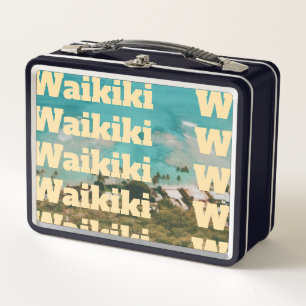 Waikiki, Honolulu, Oahu, Hawaii Metal Lunch Box