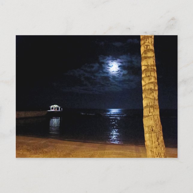 Waikiki Moonrise Postcard (Front)