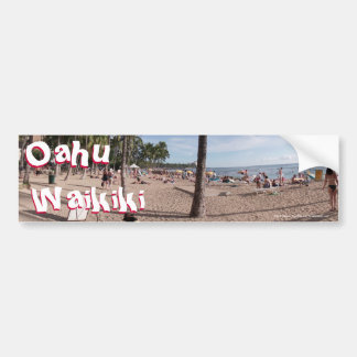Waikiki, Oahu, Honolulu, Hawaii USA Exotic Beach Bumper Sticker