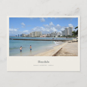 Waikiki Shoreline and Honolulu Waterfront Postcard