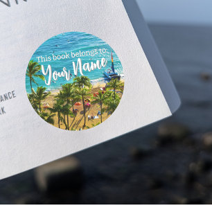 Waikiki"This Book Belongs to" Customizable Sticker