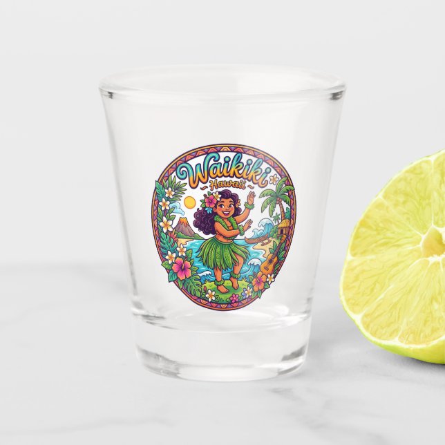 Waikiki USA Shot Glass (Front)